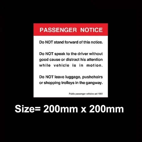 Passanger notice coach van - passanger,