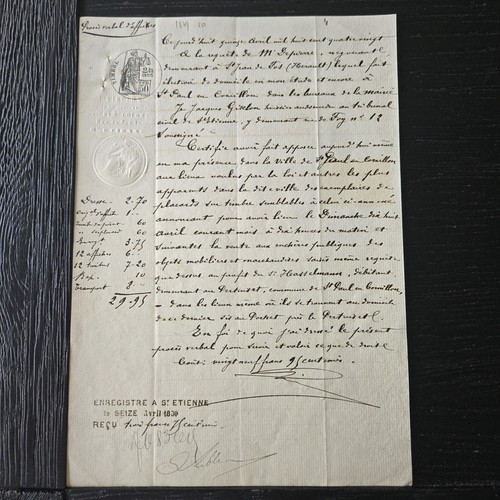 1830 french legal document - 1830,