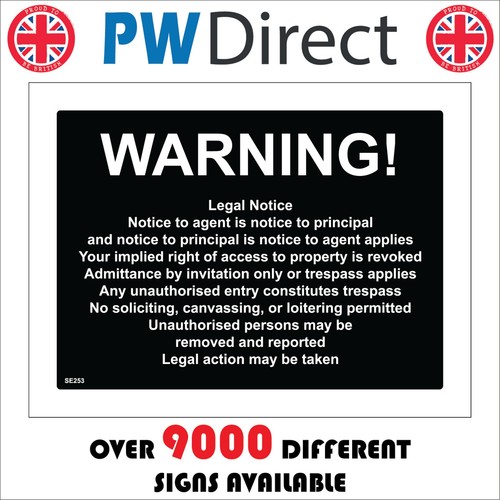 Sign warning legal notice - warning,