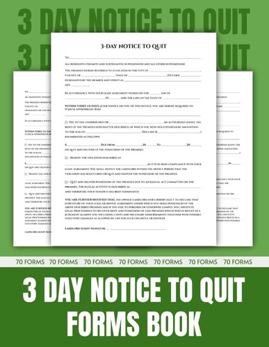 Day notice quit forms - 3-day, to