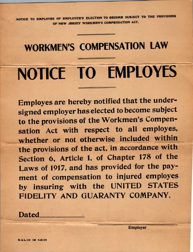 1929 workmen compensation - nj, workmen's
