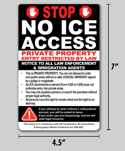 Ice legal notice sticker - legal,